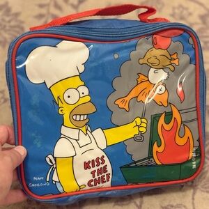 Vintage Y2K Simpsons Homer Kiss the Chef Soft Lunch Bag